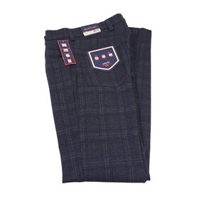 Bertini Five Pocket Plaid Pants - Heather Brown