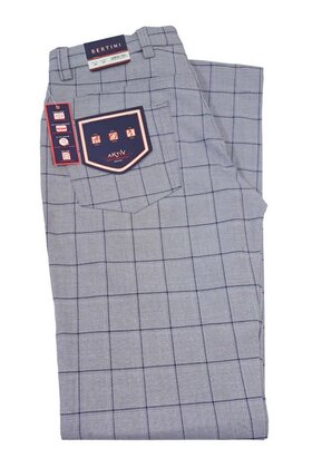 Bertini Windowpane Five Pocket Pants - Grey - 031