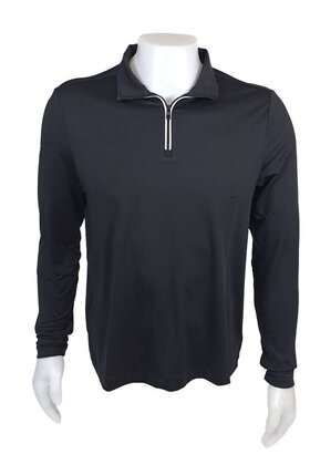 Michael Kors Golf Logo Stretch Knit Quarter-Zip - Black