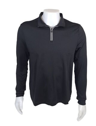 Michael Kors Golf Logo Stretch Knit Quarter-Zip - Black