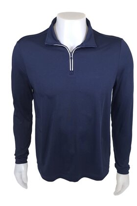 Michael Kors Golf Logo Stretch Knit Quarter-Zip - Midnight