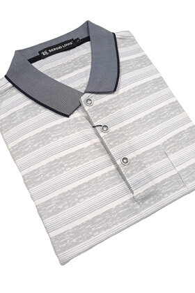 Sergio Louis Striped Polo - Black/Blue