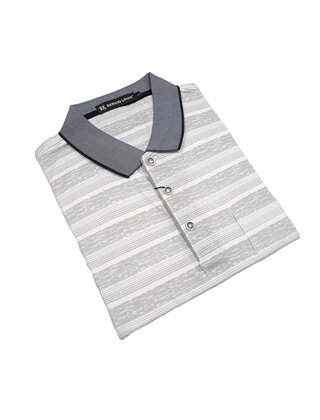 Sergio Louis Striped Polo - Black/Blue