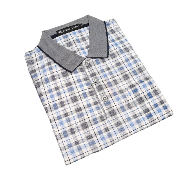 Sergio Louis Glencheck Polo - Black/Blue