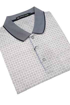 Sergio Louis Small Check Polo - Navy