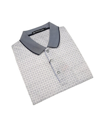 Sergio Louis Small Check Polo - Navy
