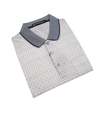Sergio Louis Small Check Polo - Navy