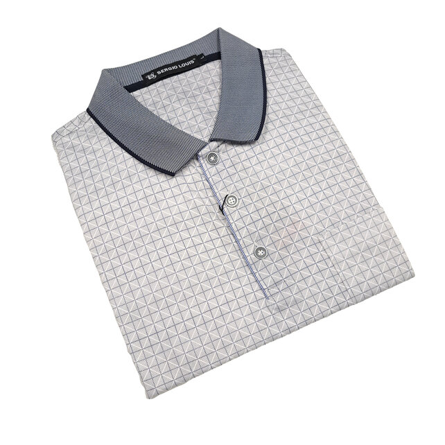 Sergio Louis Small Check Polo - Navy