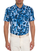 Robert Graham Tetris Blocks Polo - Blue