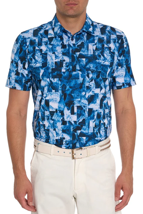 Robert Graham Tetris Blocks Polo - Blue