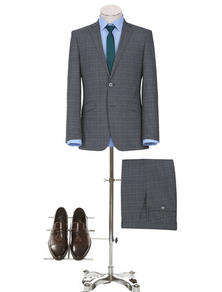 Renoir Check Suit - Grey