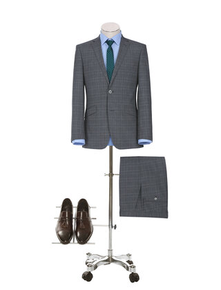 Renoir Check Suit - Grey