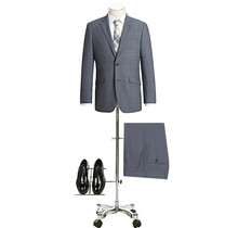 Renoir Check Suit - Dusty Blue