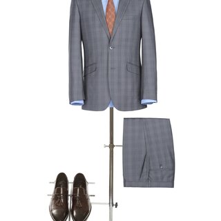 Renoir Plaid Suit - Light Grey