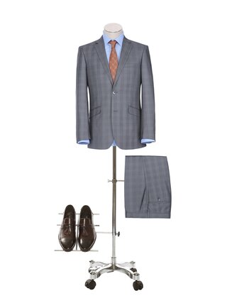 Renoir Plaid Suit - Light Grey