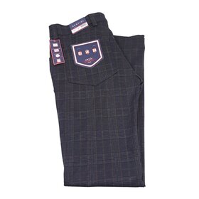 Bertini Five Pocket Plaid Pants - Heather Brown