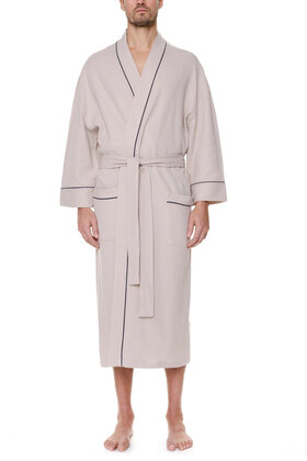Majestic Waffle Kimono Bath Robe White