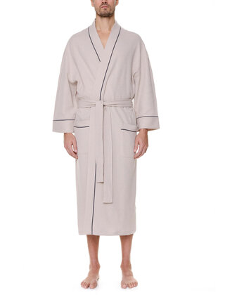 Majestic Waffle Kimono Bath Robe White