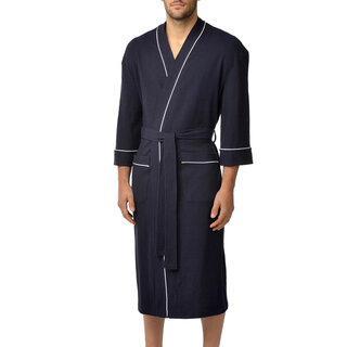 Majestic Waffle Kimono Bath Robe Navy