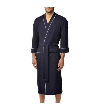 Majestic Waffle Kimono Bath Robe Navy
