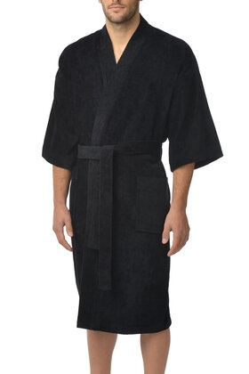 Majestic Kimono Bath Robe Black