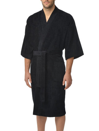 Majestic Kimono Bath Robe Black