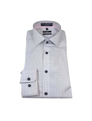 LEO CHEVALIER CHECK PATTERN  DRESS SHIRT