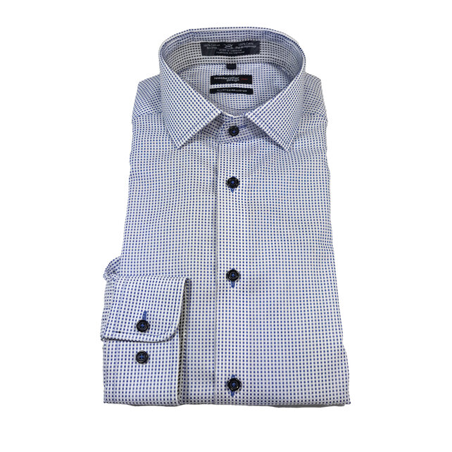 LEO CHEVALIER CHECK PATTERN  DRESS SHIRT