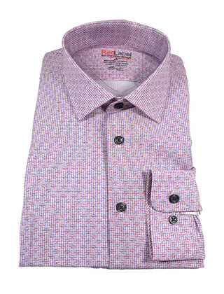 RED LEO CHEVALIER RED LABEL MULTI PATTERN DRESS SHIRT