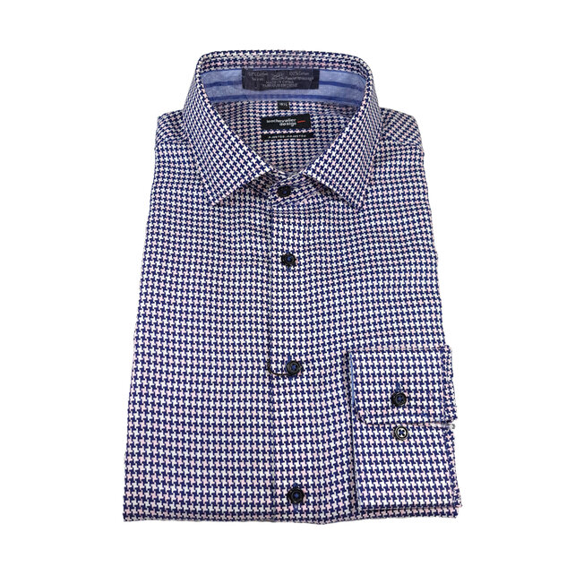 LEO CHEVALIER CHECK PATTERN  DRESS SHIRT