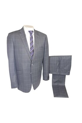 Renoir Check Suit - Purple/Grey