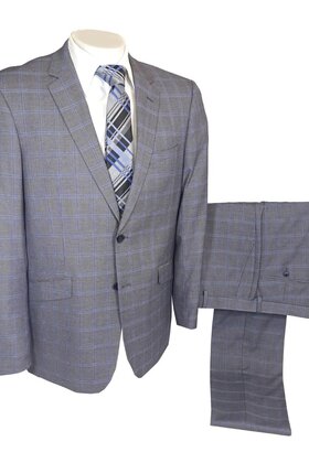 Renoir Check Suit - Medium Grey
