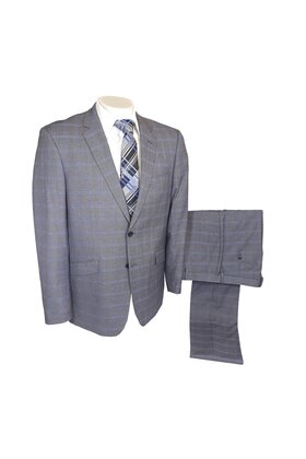 Renoir Check Suit - Medium Grey