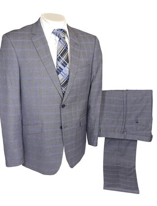 Renoir Check Suit - Medium Grey