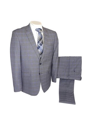Renoir Check Suit - Medium Grey
