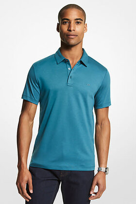 MICHAEL KORS SLEEK POLO-BRTCYAN BLUE