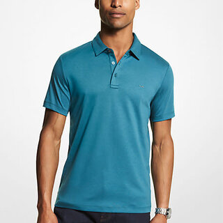 MICHAEL KORS SLEEK POLO-BRTCYAN BLUE