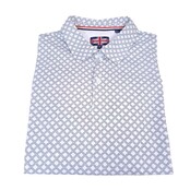 Soul of London Patterned Polo - White/Navy Soul of London Patterned Polo - White/Navy