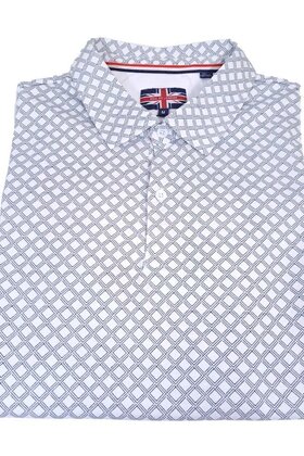 Soul of London Patterned Polo - White/Navy