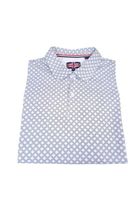 Soul of London Patterned Polo - White/Navy