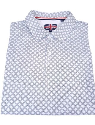 Soul of London Patterned Polo - White/Navy