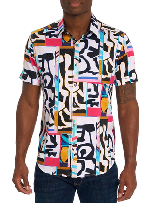Robert Graham Far Out Short Sleeve Dress Shirt - Multi