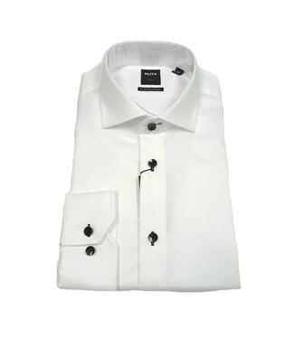 ELITE Serica Dress Shirt - White W/Black Buttons - E-335