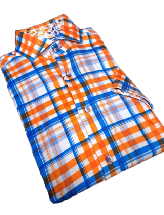 7 Downie St. Check Short Sleeve Dress Shirt