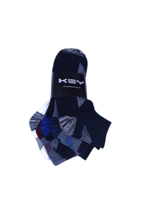 5 Pack Key Striped Ankle Socks