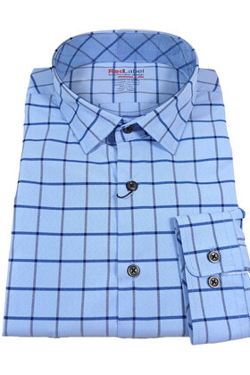 Leo Chevalier Red Label Check Dress Shirt - Light Blue