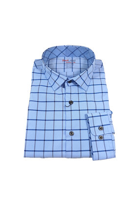 Leo Chevalier Red Label Check Dress Shirt - Light Blue