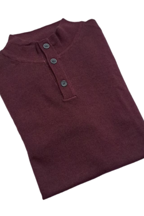 Horst Henley Sweater - Burgundy