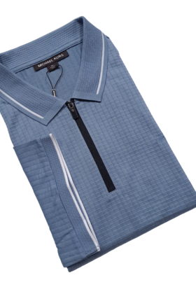 Michael Kors Waffle Zip Polo
