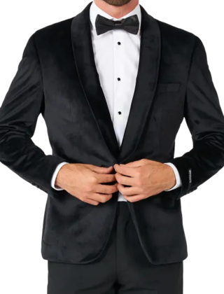 Allure Velvet Sport Coat - Black